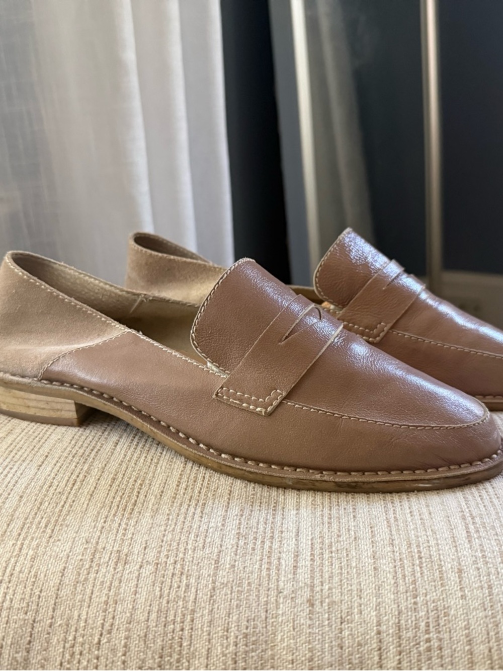Kelsi Dagger Brooklyn Woodside loafers in tan nude 10